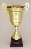 GOLD METAL TROPHY CUP 18.5" - FREE ENGRAVING