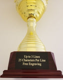 GOLD METAL TROPHY CUP 20" - FREE ENGRAVING