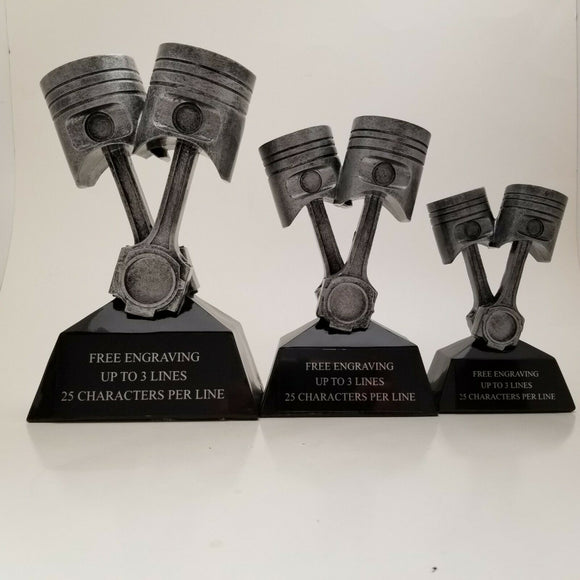 PISTON TROPHY RESIN '3 SET'!  FREE ENGRAVING!