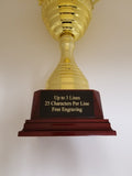 GOLD METAL TROPHY CUP 18.5" - FREE ENGRAVING
