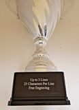 SILVER METAL TROPHY CUP 18.25" - FREE ENGRAVING - 1 BUSINESS DAY SHIPPING