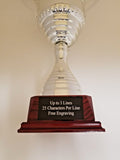 SILVER METAL TROPHY CUP 18.75" - FREE ENGRAVING - 1 BUSINESS DAY SHIPPING