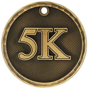 2" Antique Gold 3D 5K Medal