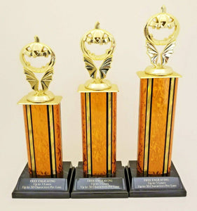 HALLOWEEN PUMPKIN JACK O LANTERN TROPHY SET (3) - FREE ENGRAVING!!!