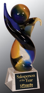 7 3/4" Twisted Body Art Glass