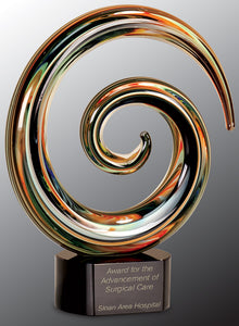 9 1/4" Swirl Art Glass
