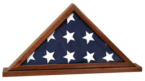 25 1/2" x 12 3/4" Genuine Walnut Flag Display Case with Base Attached