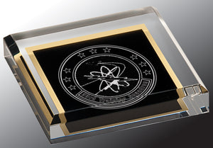 3 3/4" x 3 3/4" Black Acrylic Paperweight