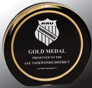 5 1/2" Black/Gold Ring Aurora Acrylic