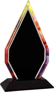 8" Watercolor Diamond Acrylic with Black Base