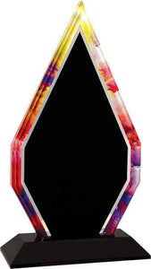 9" Watercolor Diamond Acrylic with Black Base