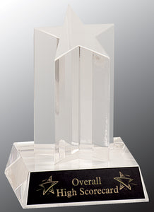 5" Clear Single Star Column Acrylic with Clear Base