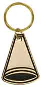 1 1/2" x 2 1/4" Gold Megaphone Brass Keychain