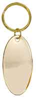 1 1/4" x 2 1/4" Gold Oval Brass Keychain