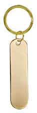 3/4" x 3" Gold Bar Brass Keychain