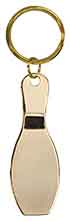 1" x 3" Gold Bowling Pin Brass Keychain