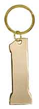 3/4" x 2 3/4" Gold #1 Brass Keychain
