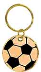 1 1/2" Gold Soccer Brass Keychain