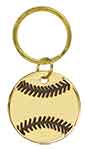 1 1/2" Gold Baseball/Softball Brass Keychain