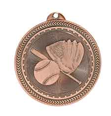 2" Antique Bronze Baseball/Softball Laserable BriteLazer Medal