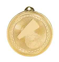 2" Bright Gold Cheer Laserable BriteLazer Medal