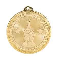 2" Bright Gold Competitive Cheer Laserable BriteLazer Medal