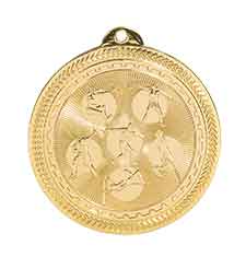 2" Bright Gold Field Events Laserable BriteLazer Medal