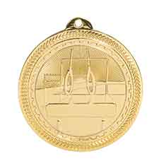 2" Bright Gold Gymnastics Laserable BriteLazer Medal