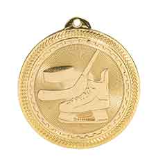 2" Bright Gold Hockey Laserable BriteLazer Medal