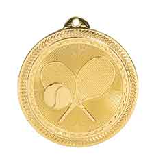 2" Bright Gold Tennis Laserable BriteLazer Medal