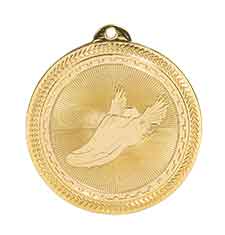 2" Bright Gold Track Laserable BriteLazer Medal