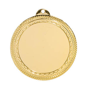 2 3/4" Bright Gold 2" Insert Holder Laserable BriteLazer Medal