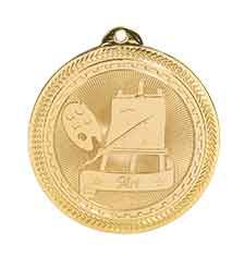 2" Bright Gold Art Laserable BriteLazer Medal