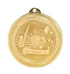 2" Bright Gold Band Laserable BriteLazer Medal