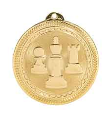 2" Bright Gold Chess Laserable BriteLazer Medal