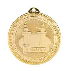 2" Bright Gold Debate Laserable BriteLazer Medal