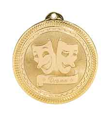 2" Bright Gold Drama Laserable BriteLazer Medal