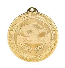 2" Bright Gold Honor Roll Laserable BriteLazer Medal