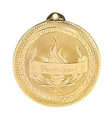 2" Bright Gold Participant Laserable BriteLazer Medal