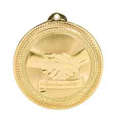 2" Bright Gold Sportsmanship Laserable BriteLazer Medal