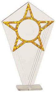 8" Gold 2" Insert Holder Big Star Back