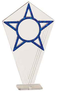 8" Blue 2" Insert Holder Big Star Back