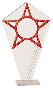 8" Red 2" Insert Holder Big Star Back