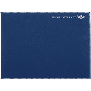9" x 12" Blue/Silver Laserable Leatherette Certificate Holder for 8 1/2" x 11"