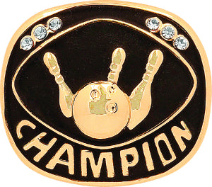 Gold Bowling Champion Ring Insert