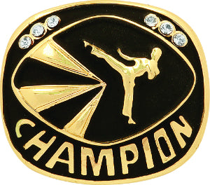 Gold Martial Arts Champion Ring Insert