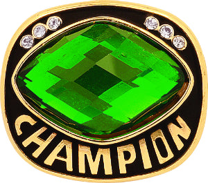 Green Cut Glass Champion Ring Insert