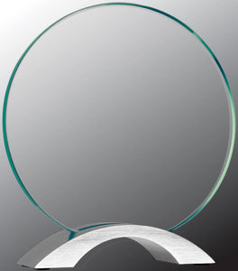 7 1/4" Round Cosmic Glass with Silver Base