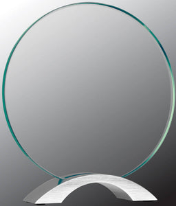 8 1/2" Round Cosmic Glass with Silver Base