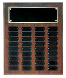 15" x 18" Cherry Finish Completed Perpetual Plaque with 36 Plates